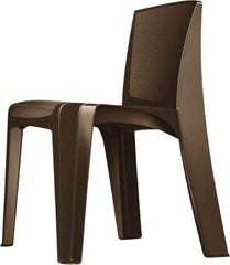 Made in USA - Polyethylene Brown Stacking Chair - Brown Frame, 21" Wide x 21" Deep x 30" High - Benchmark Tooling