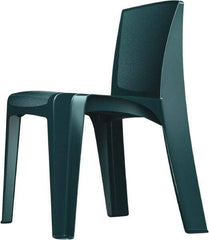 Made in USA - Polyethylene Green Stacking Chair - Green Frame, 21" Wide x 21" Deep x 30" High - Benchmark Tooling