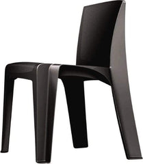 Made in USA - Polyethylene Black Stacking Chair - Black Frame, 21" Wide x 21" Deep x 30" High - Benchmark Tooling