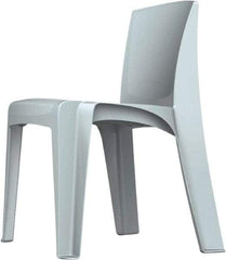 Made in USA - Polyethylene Fog Gray Stacking Chair - Gray Frame, 21" Wide x 21" Deep x 30" High - Benchmark Tooling