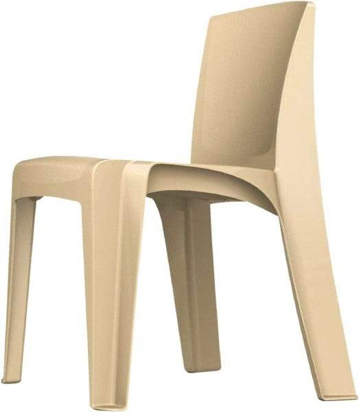 Made in USA - Polyethylene Buff Stacking Chair - Tan Frame, 21" Wide x 21" Deep x 30" High - Benchmark Tooling