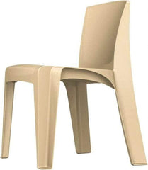 Made in USA - Polyethylene Buff Stacking Chair - Tan Frame, 21" Wide x 21" Deep x 30" High - Benchmark Tooling