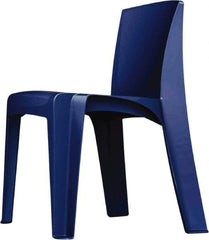 Made in USA - Polyethylene Slate Blue Stacking Chair - Slate Blue Frame, 21" Wide x 21" Deep x 30" High - Benchmark Tooling