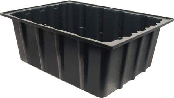 Made in USA - 17-1/4" Deep, Gray Polypropylene Stack & Nest Bin - 8-1/2" High x 23" Wide x 17-1/4" Long - Benchmark Tooling