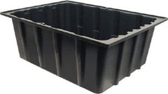 Made in USA - 17-1/4" Deep, Gray Polypropylene Stack & Nest Bin - 8-1/2" High x 23" Wide x 17-1/4" Long - Benchmark Tooling