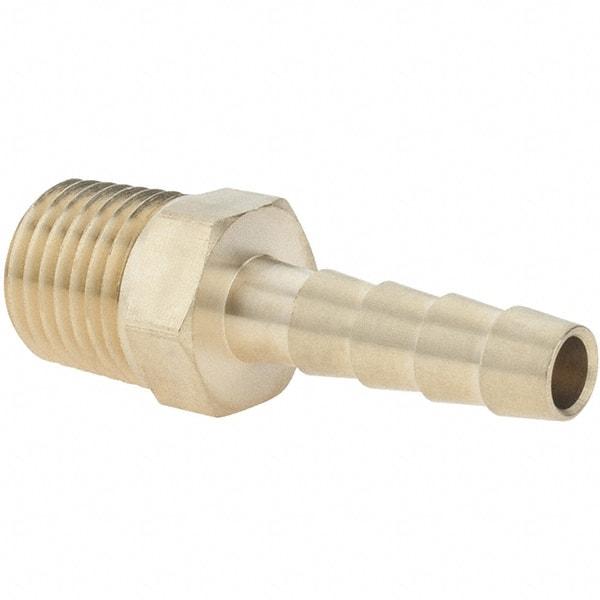 Value Collection - 1/4 NPT Thread Hose Barb x Male NPT Connector - 1/4" ID Hose, Brass - Benchmark Tooling