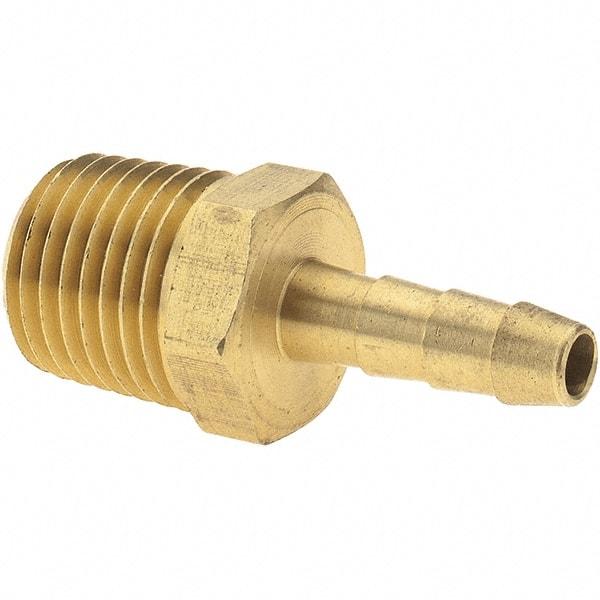 Value Collection - 1/4 NPT Thread Hose Barb x Male NPT Connector - 3/16" ID Hose, Brass - Benchmark Tooling