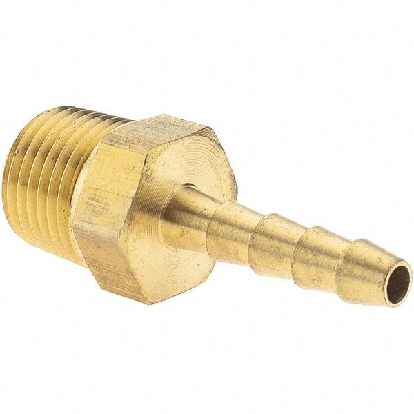 Value Collection - 1/8 NPT Thread Hose Barb x Male NPT Connector - 1/8" ID Hose, Brass - Benchmark Tooling