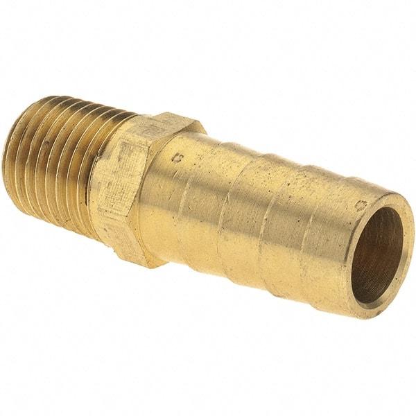 Value Collection - 1/4 NPT Thread Hose Barb x Male NPT Connector - 1/2" ID Hose, Brass - Benchmark Tooling