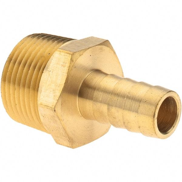 Value Collection - 3/4 NPT Thread Hose Barb x Male NPT Connector - 1/2" ID Hose, Brass - Benchmark Tooling