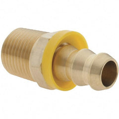 Value Collection - 1/2" ID 1/2 NPTF Barbed Push On Male Connector - Brass - Benchmark Tooling