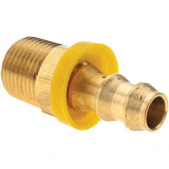 Value Collection - 3/8" ID 3/8 NPTF Barbed Push On Male Connector - Brass - Benchmark Tooling
