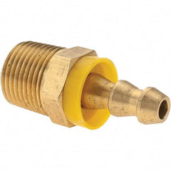 Value Collection - 1/4" ID 3/8 NPTF Barbed Push On Male Connector - Brass - Benchmark Tooling