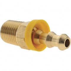 Value Collection - 1/4" ID 1/4 NPTF Barbed Push On Male Connector - Brass - Benchmark Tooling
