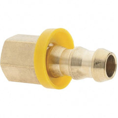 Value Collection - 3/8" ID 1/4 NPTF Barbed Push On Female Connector - 3/8" OD, Brass - Benchmark Tooling