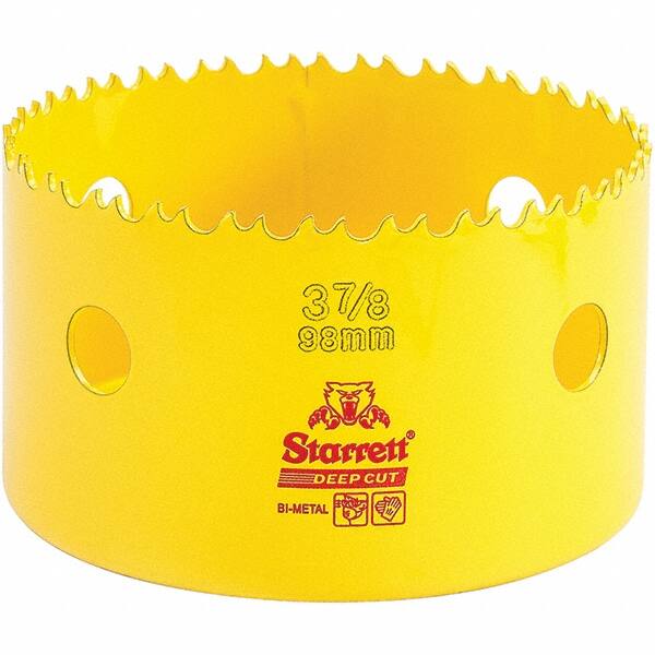 Starrett - 3-7/8" Diam, 2" Cutting Depth, Hole Saw - High Speed Steel Saw, Toothed Edge - Benchmark Tooling