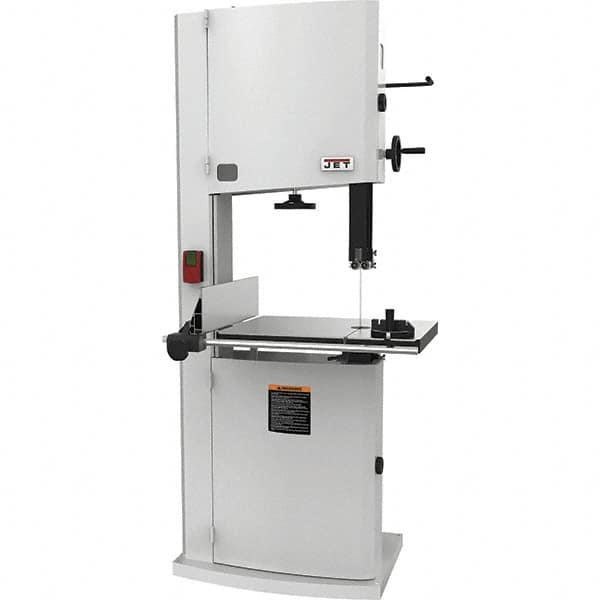 Jet - 20" Throat Capacity, Step Pulley Vertical Bandsaw - 2,530/4,850 SFPM, 3 hp, Single Phase - Benchmark Tooling