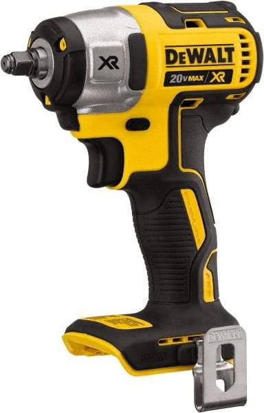 DeWALT - 3/8" Drive 20 Volt Mid-Handle Cordless Impact Wrench & Ratchet - 2,800 RPM, 0 to 3,200 BPM, 150 Ft/Lb Torque, Lithium-Ion Batteries Not Included - Benchmark Tooling