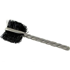 Brush Research Mfg. - 1/2" Diam Flat Nylon Tube Brush - 0.01" Filament Diam, 9/16" Brush Length, 2-1/4" OAL, 0.093" Diam Steel Shank - Benchmark Tooling