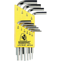 10PC HEX END L-WRENCH SHORT SET - Benchmark Tooling