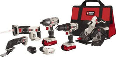 Porter-Cable - 20 Volt Cordless Tool Combination Kit - Includes Drill/Driver, Circular Saw, Reciprocating Saw, Oscillating Tool & Flashlight, Lithium-Ion Battery Included - Benchmark Tooling