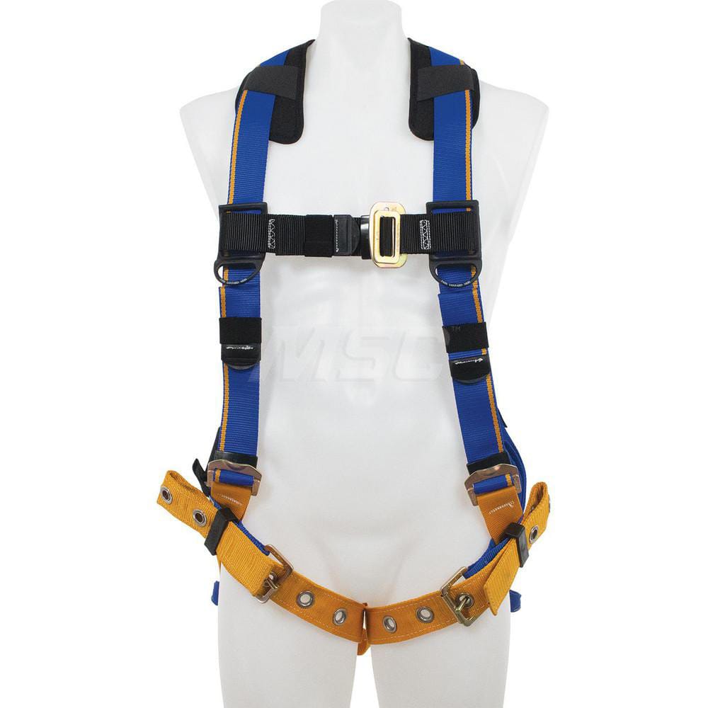 Fall Protection Harnesses: 400 Lb, Single D-Ring Style, Size X-Large, For General Purpose, Back