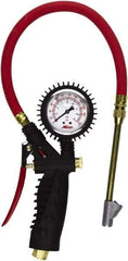 Milton - 0 to 230 psi Dial Straight Foot Dual Head Tire Pressure Gauge - 15' Hose Length - Benchmark Tooling