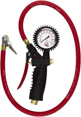 Milton - 0 to 230 psi Dial Ball Foot with Clip Tire Pressure Gauge - 36' Hose Length - Benchmark Tooling