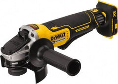 DeWALT - 4-1/2" Wheel Diam, 9,000 RPM, Cordless Angle & Disc Grinder - 5/8-11 Spindle, 20 Volts - Benchmark Tooling