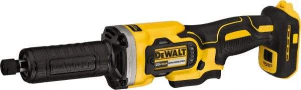 DeWALT - 1/4" Collet, 25,000 RPM, Straight Handle Cordless Angle & Disc Grinder - 20 Volts - Benchmark Tooling