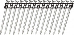 DeWALT - 10 Gauge 0.137" Shank Diam 2-1/4" Long Concrete Nails for Power Nailers - Steel, Zinc Finish, Smooth Shank, Angled Stick Plastic Collation, Round Head - Benchmark Tooling