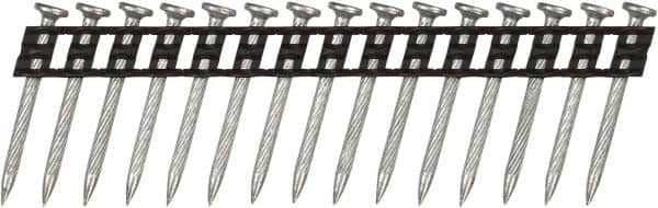 DeWALT - 12 Gauge 0.108" Shank Diam 1-3/8" Long Concrete Nails for Power Nailers - Steel, Zinc Finish, Smooth Shank, Angled Stick Plastic Collation, Round Head - Benchmark Tooling