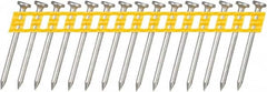 DeWALT - 13 Gauge 0.102" Shank Diam 1-1/2" Long Concrete Nails for Power Nailers - Steel, Zinc Finish, Smooth Shank, Angled Stick Plastic Collation, Round Head - Benchmark Tooling