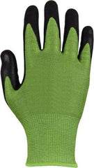 PRO-SAFE - Size XL (10), ANSI Cut Lvl A3, Micro-Foam Nitrile Coated Dyneema Diamond HPPE liner Cut Resistant Gloves - Palm & Fingers Coated, Knit Wrist, Green, Paired - Benchmark Tooling