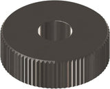 Made in USA - 1/2" Diam, 90° Tooth Angle, 16 TPI, Beveled Face, Form Type Cobalt Straight Knurl Wheel - 3/16" Face Width, 3/16" Hole, Circular Pitch, 0° Helix, Ferritic Nitrocarburizing Finish, Series EP