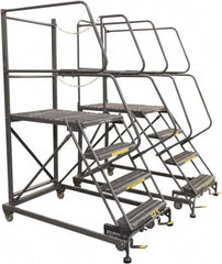 Ballymore - 86" 5 Step Single Entry Work Platform - Rolling Work Platform, 800 Lb Capacity, 50" Platform Height, 38" Base Width x 101" Base Depth, Grip Strut - Benchmark Tooling