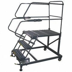 Ballymore - 66" 3 Step Single Entry Work Platform - Rolling Work Platform, 800 Lb Capacity, 30" Platform Height, 38" Base Width x 89" Base Depth, Grip Strut - Benchmark Tooling