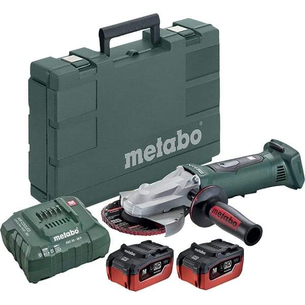 Metabo - 5" Wheel Diam, 8,000 RPM, Cordless Angle & Disc Grinder - 5/8-11 Spindle - Benchmark Tooling