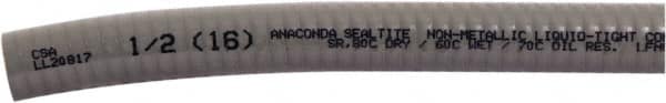 Anaconda Sealtite - 1/2" Trade Size, 1,000' Long, Flexible Liquidtight Conduit - PVC, 12.7mm ID, Gray - Benchmark Tooling