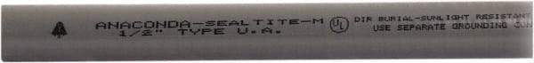 Anaconda Sealtite - 3/8" Trade Size, 100' Long, Flexible Liquidtight Conduit - Galvanized Steel & PVC, 9.525mm ID, Gray - Benchmark Tooling