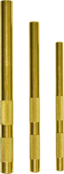 Mayhew - 3 Piece, 3/8 to 5/8", Drift Punch Set - Round Shank, Brass, Comes in Plastic Tray - Benchmark Tooling