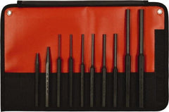 Mayhew - 10 Piece, 1/8 to 3/8", Assorted Brass Punch Kit - Hex Shank, Steel, Comes in Kit Bag - Benchmark Tooling