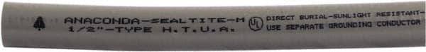 Anaconda Sealtite - 3/4" Trade Size, 100' Long, Flexible Liquidtight Conduit - Galvanized Steel & PVC, 3/4" ID, Gray - Benchmark Tooling