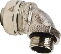 Anaconda Sealtite - 25mm Trade, Nickel Plated Brass Threaded 90° Liquidtight Conduit Connector - Partially Insulated - Benchmark Tooling