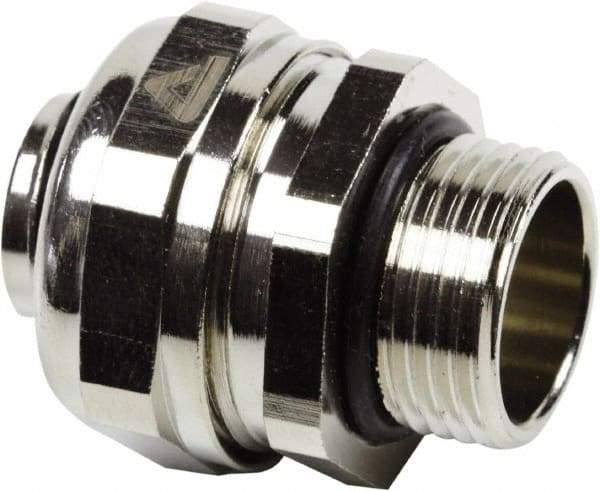 Anaconda Sealtite - 16mm Trade, Nickel Plated Brass Threaded Straight Liquidtight Conduit Connector - Partially Insulated - Benchmark Tooling