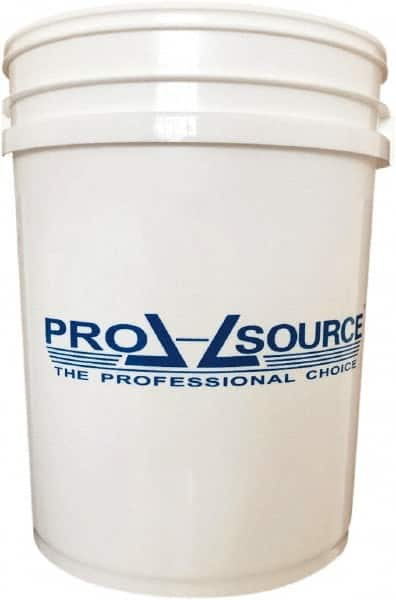 PRO-SOURCE - 5 Gal, 14.5669" High, Polypropylene Round White Single Pail - Handle Included, 11-7/16" Top Length x 11.46" Top Width x 11.46" Top Diam - Benchmark Tooling