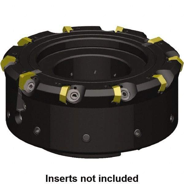 Kennametal - 12 Inserts, 160mm Cutter Diam, 1.1mm Max Depth of Cut, Indexable High-Feed Face Mill - 40mm Arbor Hole Diam, 62.97mm High, KCFM Toolholder, HDHN07008SR, SDHN1204ZZSN4W Inserts, Series KCFM - Benchmark Tooling