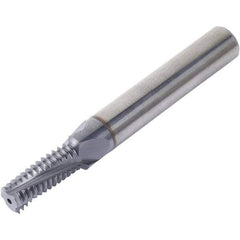 Vargus - M4x0.50 ISO, 0.126" Cutting Diam, 3 Flute, Solid Carbide Helical Flute Thread Mill - Internal Thread, 0.325" LOC, 1.772" OAL, 3/16" Shank Diam - Benchmark Tooling