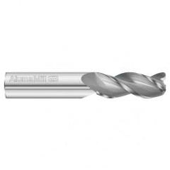 3/16 Dia. x 2 Overall Length 3-Flute .030 C/R Solid Carbide SE End Mill-Round Shank-Center Cut-Uncoated - Benchmark Tooling