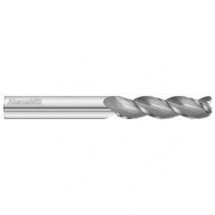 10mm Dia. x 100mm Overall Length 3-Flute 1mm C/R Solid Carbide SE End Mill-Round Shank-Center Cut-Uncoated - Benchmark Tooling